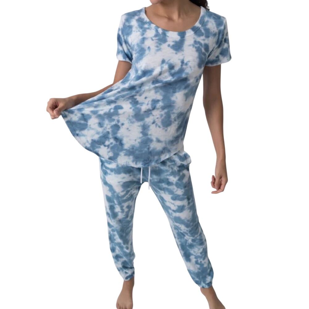 Leallo Abbey Tie Dye Tee Shirt, Blueheaven, celestial, Size XS, Oversized